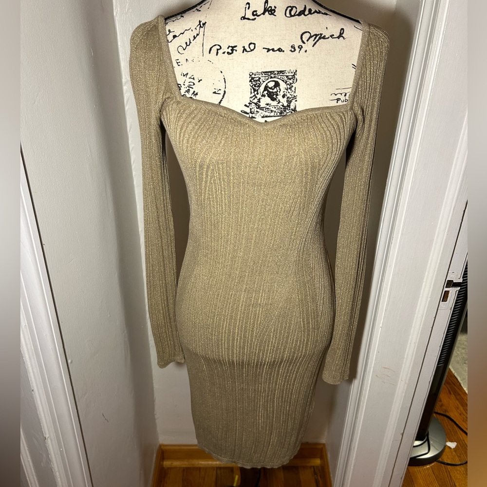NWT Banana Republic Gold Shimmer Dress XS